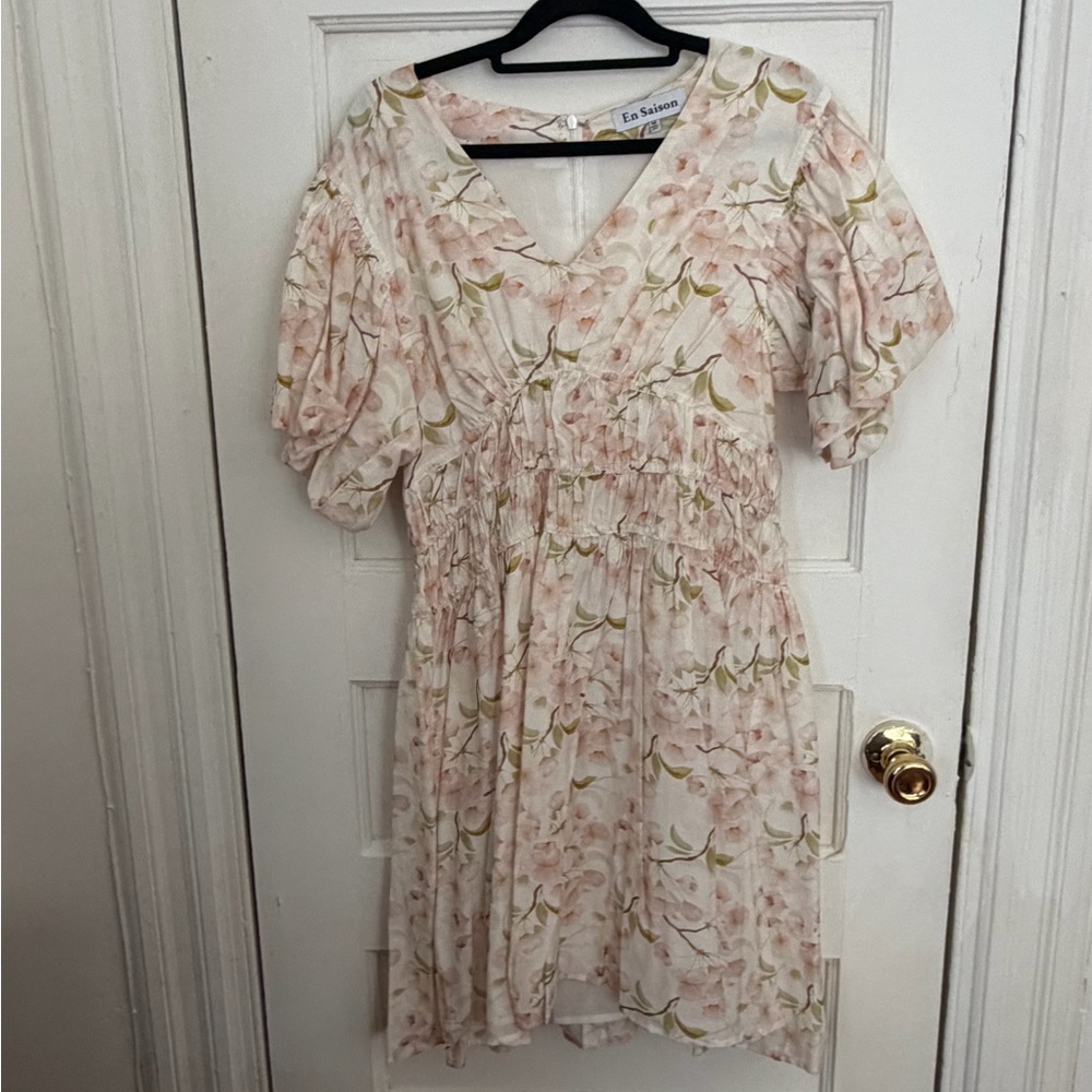 En Saison Floral Pink and Green Dress